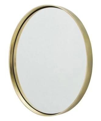 Jinghu Round Shape Aluminum Alloy Metal Framed Bathroom Mirror Rounded Corner 2&prime;&prime; Deep Set Design for Bathroom