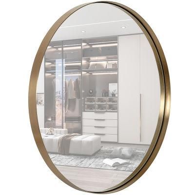 Ordinary Round Golden Framed Art Bathroom Mirror for Hotel Decoration