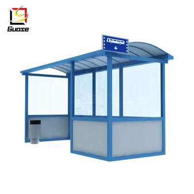Outdoor Smoking Shelter Street Furniture Tempered Glass Bus Stop Shelter