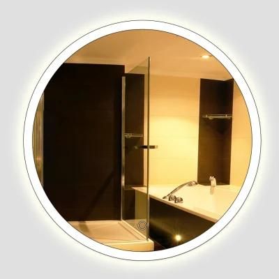 Hotel Wall Decorative Round Backlit LED Bathroom Vanity Glass Smart Mirror with Lights