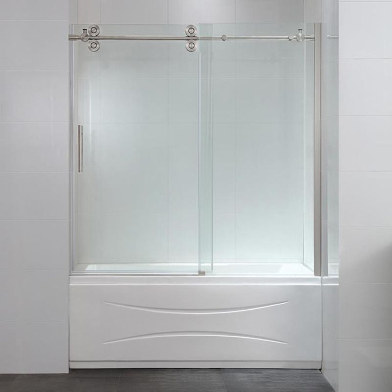 8mm Tempered Glass Double Sliding Bypass Bathtub Screen