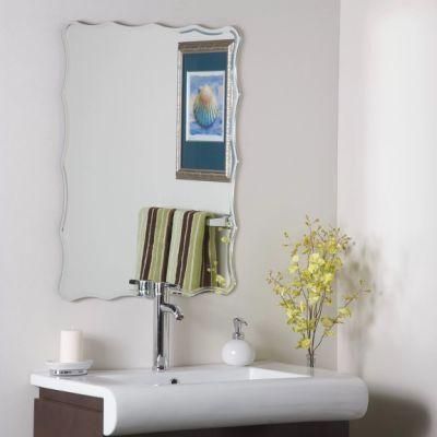 Unframed 1&prime;&prime; Bevel Edge Rectangular Shape Silver Aluminum Coated Bathroom Wall Hanging Mirror