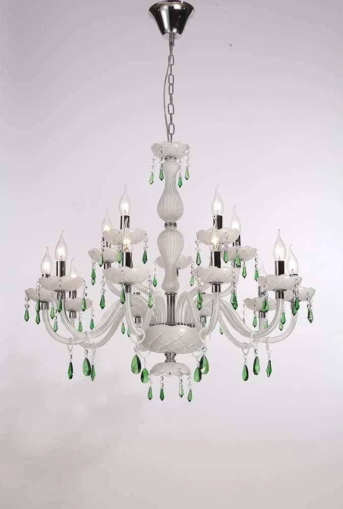 European Style Custom Luxurious Indoor Living Room Crystal Chandelier Green