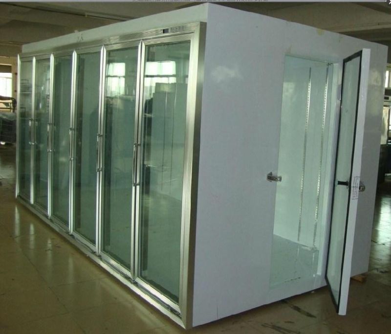 Supermarket Commercial Glass Display Refrigerator Cabinet with Back Loading