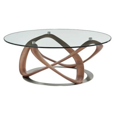 Modern Furniture Living Room Metal Decoration Glass Top Side Coffee Table