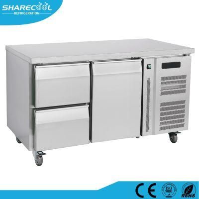 Fan Cooling Stainless Steel Refrigerator Workbench with Drawers