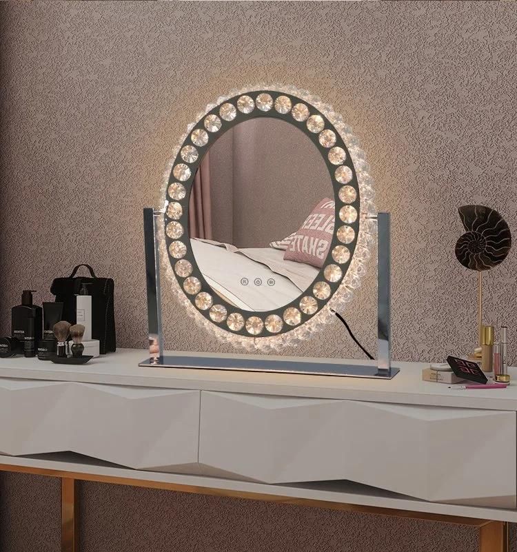 Hairdressing Furniture Diamond Styling Crystal Makeup LED Home Decoration Mirror