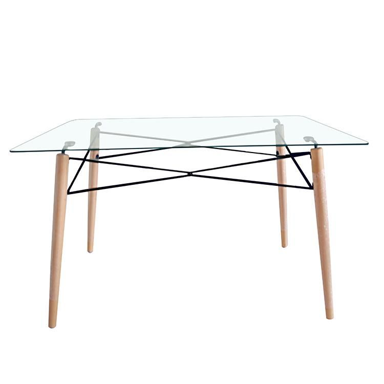 Modern Simple Tempered Glass Small Apartment Double-Sided Connection Household Dining Table