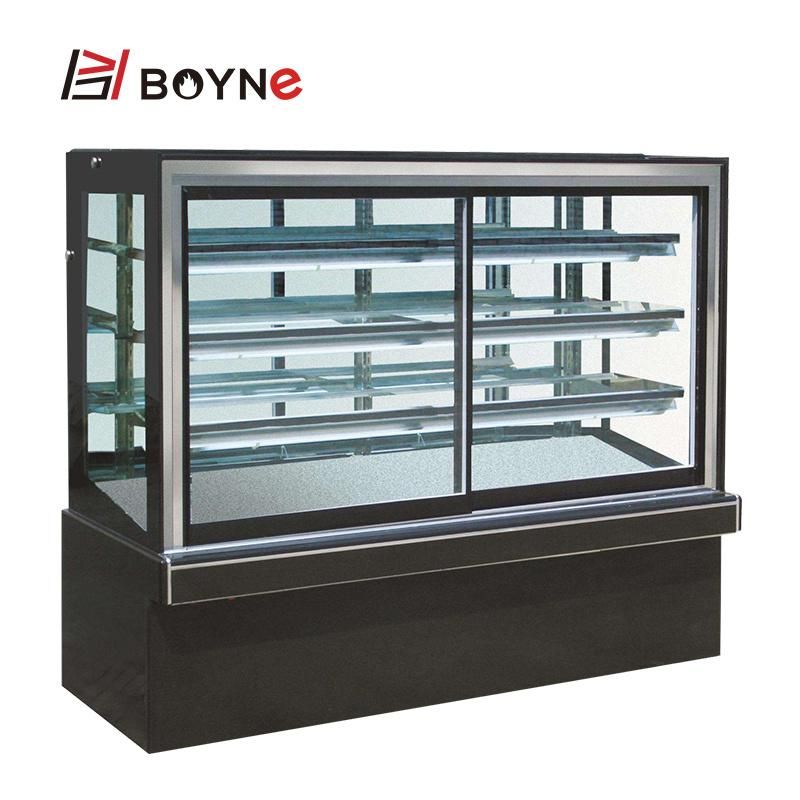 Bakery Shop Right Angle 3 Layer Marble Base Cake Chiller Showcase