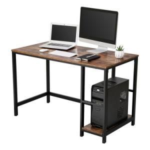 Home Office Industrial Style Wooden Surface Metal Leg Workstation Retro Computer Study Desk