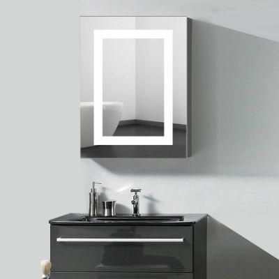 Single Door Aluminum Recessed Semi-Recessed Bathroom Mirror Cabinet