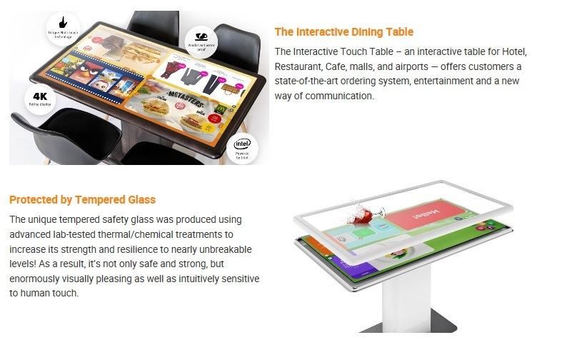 49 Inch Coffee LCD Touch Table