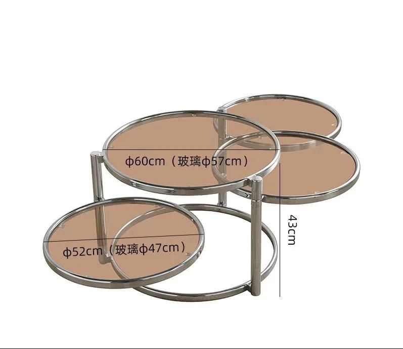 Nordic Small Apartment Light Luxury Creative Stainless Steel Coffee Table