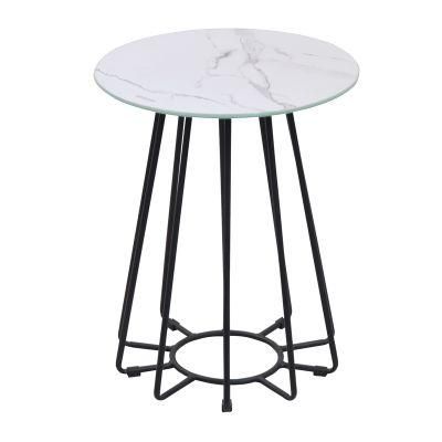 Top Quality Factory Design Cheap Beautiful Modern Marble Glass Tall Coffee Table
