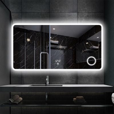 Jinghu Luxury Design Hotel LED Bathroom Frameless Makeup Mirror with Touch Sensor Mirror