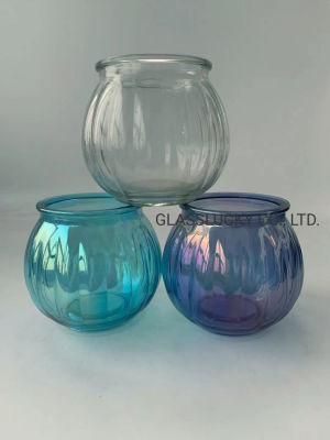 Luxury Iridescent Glass Candle Jars Candle Holder for Christmas Wedding