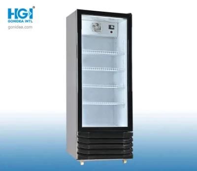 Upright Display Single Glass Door Big Capacity 280L Cooler Freezer Showcase LC320nb