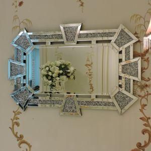 European Style New Design Crystal Crushed Diamond Decorative Wall Mirror Furniture Chandelier