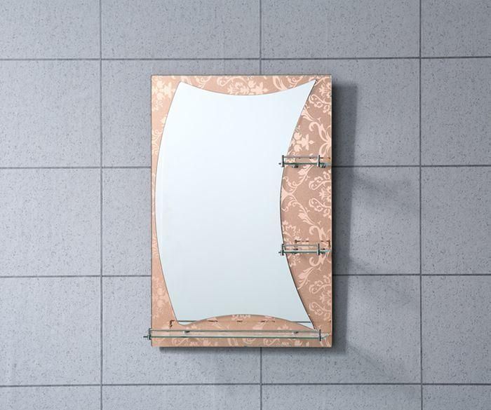 4mm 5mm Wall Mounted 4mm Aluminum/Silver Mirror Bathroom Mirror with Glass Shelf