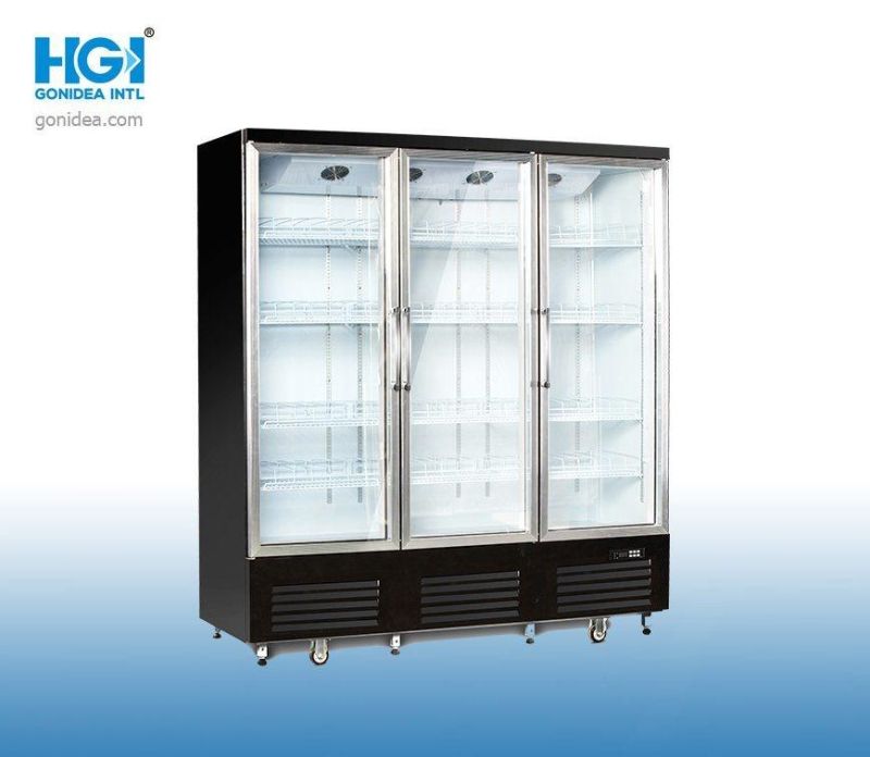 Pulling Door Vertical Glass Door Cooler Display Showcase for Cold Drink Ld-620fx