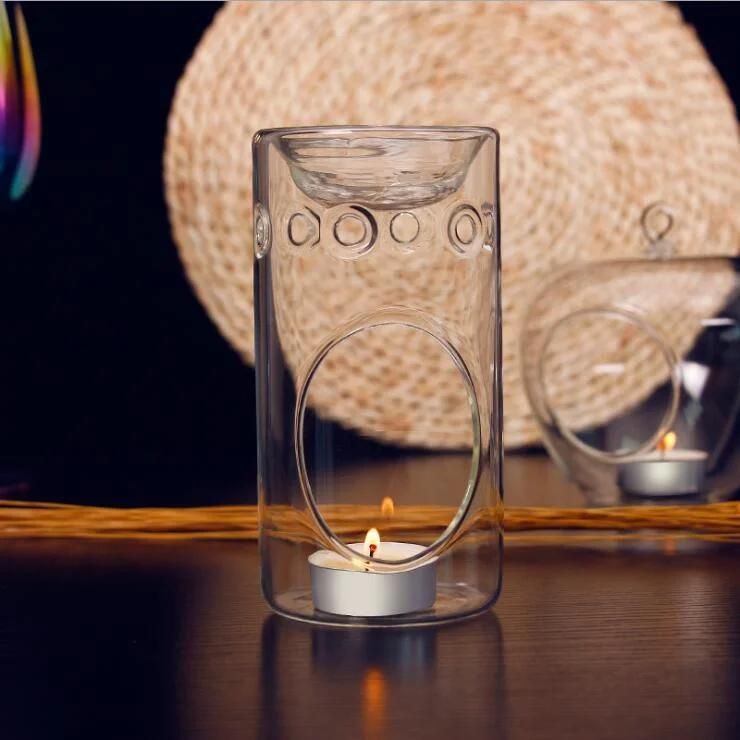 Wholesale Customized Clear Creative Romantic Decor Apple Shape Tea Light Hanging Candle Glass Holder