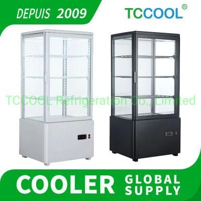Four Side Glass Transparent Vertical Display Showcase Counter-Top Cooler