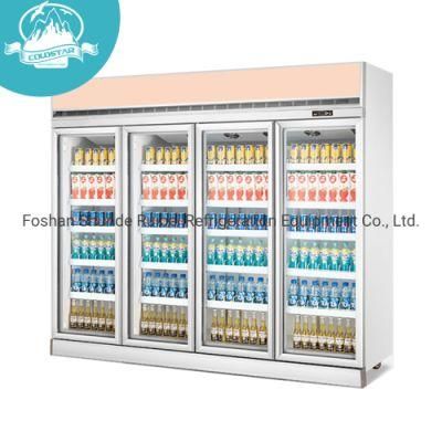 Cold Drink Display Fridge Glass Door Chiller Supermarket Refrigerated Showcase