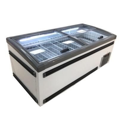 220V 50Hz Supermarket Chest Deep Freezer Showcase