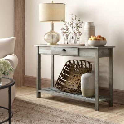 Hotel Furniture Gray Wash 48&quot; Side Table Console Table Desk with Storage Drawer