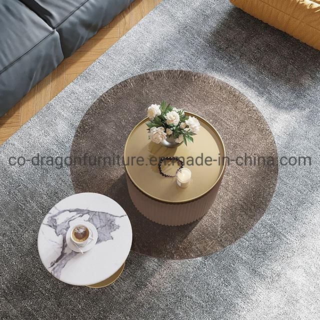 Luxury Round Coffee Table with Glass Top for Livingroom Furniture