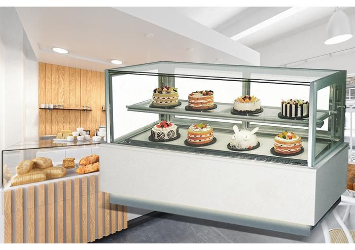 Delicate Marble Base Cake Display Freezer Showcase Bread Shop