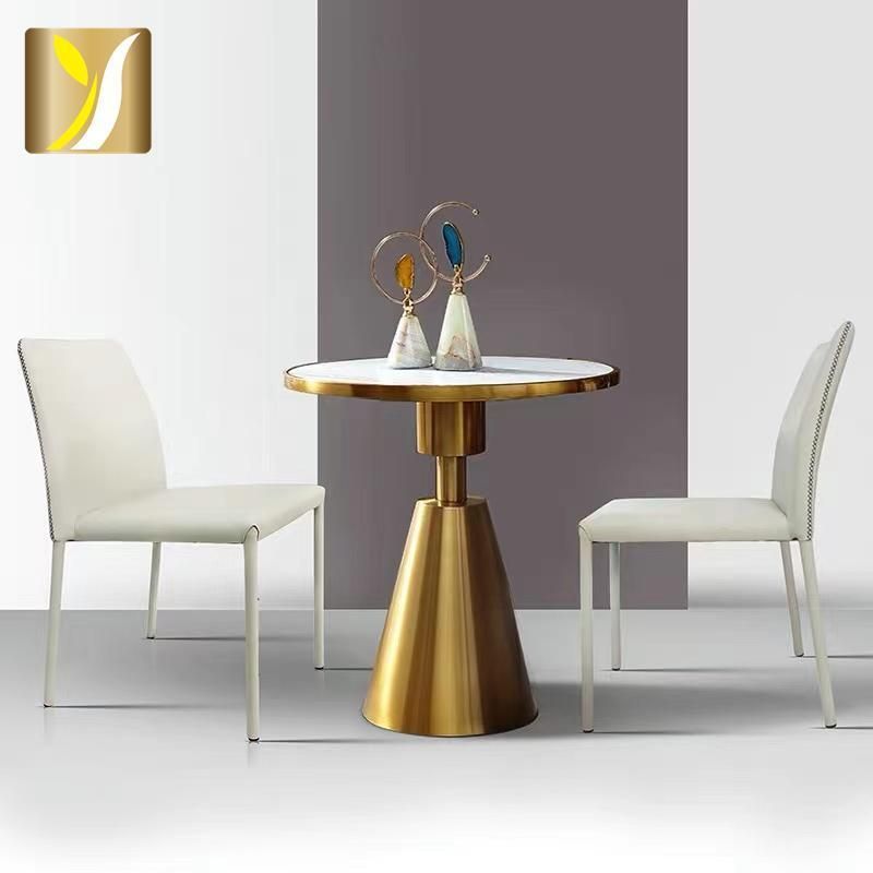 China Supplier Round Marble Top Gold Stainless Steel Home Furniture Living Room Tea Table Coffee Table