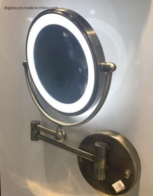 LED Lighted Round Wall Mount Make up Mirror with 1X and 3X Magnification