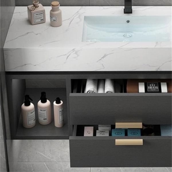 Marble Bathroom Cabinet Combination Nordic Solid Wood Vanity Toilet Washbasin