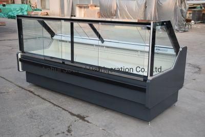 Butcher Shop Hydraulic Straight Glass System Meat Refrigeration Showcase