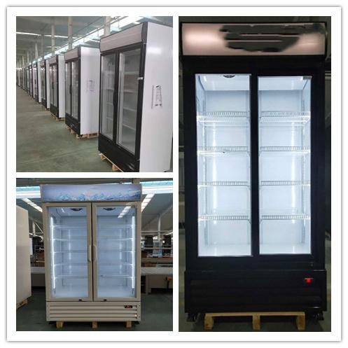 Double Glass Door Refrigerating Showcase with Fan Cooling System