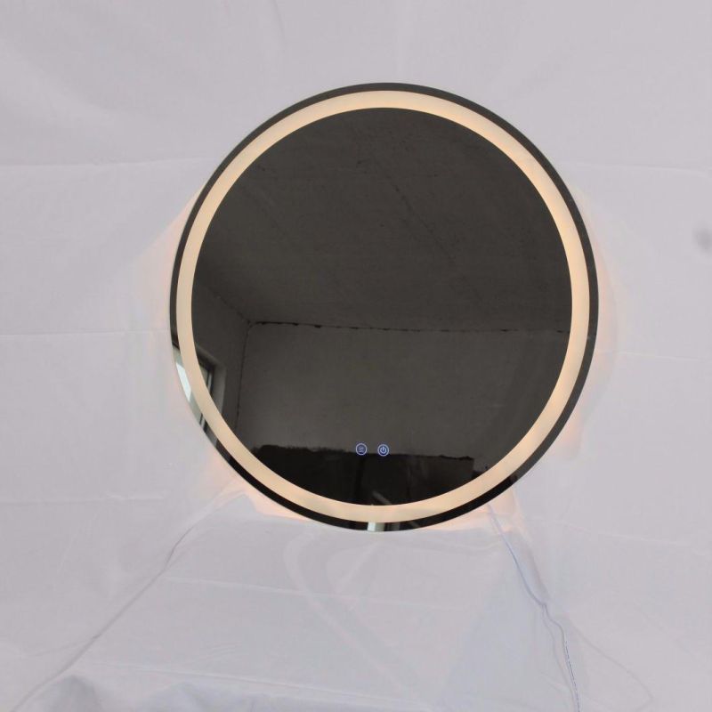 Round Bathroom Mirror LED Light Mirror Anti-Fog Hotel Wall Hanging Toilet Vanity Mirror Bluetooth