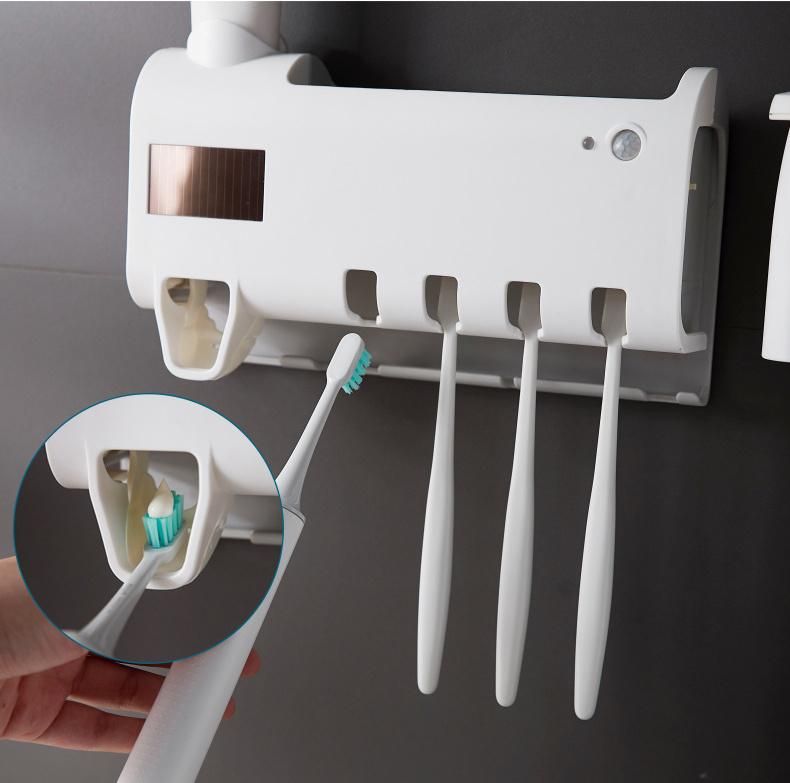 No Hole Sterilization Toothbrush Holder Wall Hanging UV Sterilization