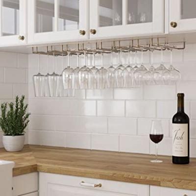 Pinot Wine Glass Holder Under Cabinet Organization and Storage for Kitchen Decor, 17 Set of 2 Oil Rubbed