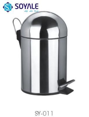 3L 5L 12L Stainless Steel Pedal Dustbin Trash Can with Polish Finishing Sy-011