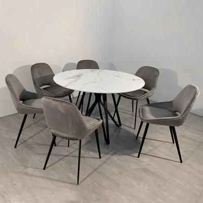 Luxury Dinner Dining Table 6 Chairs Set Modern Marble Dining Room Furniture Table Set