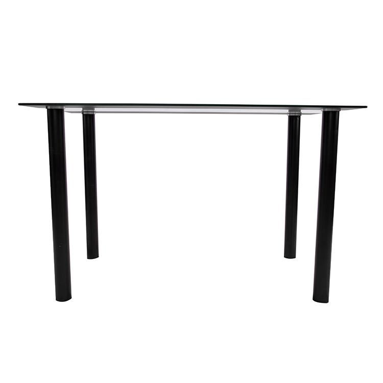 Modern Stainless Steel Legs Dining Table with Glass