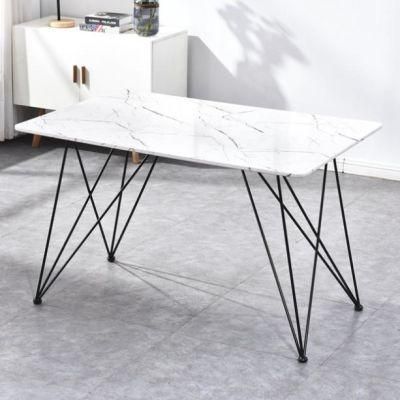Glass Material Multi-Style Top Texture Dining Tables
