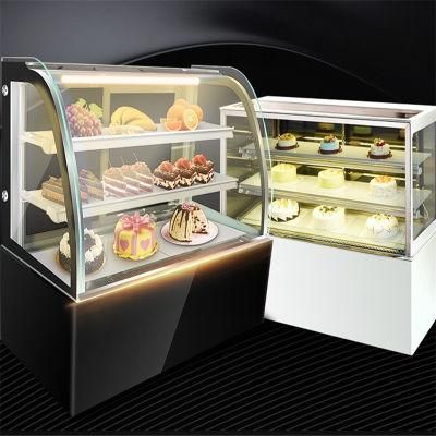 OEM Glass Display Commercial Refrigerator Cake Showcase for Pastry