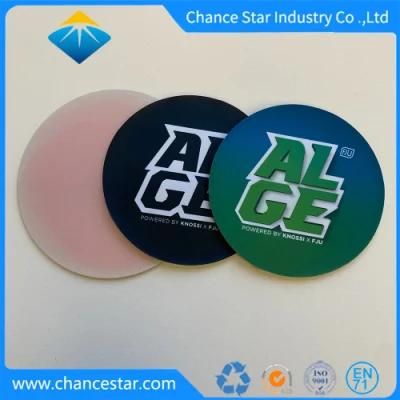 Customised Plastic Rubber Glass Coaster 8cm Paper Cup Mat