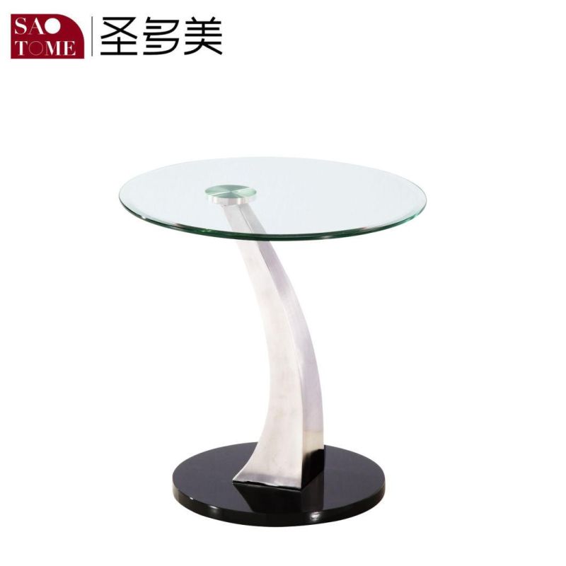 Modern Living Room Furniture Clear Glass High Gloss Black MDF Coffee Table