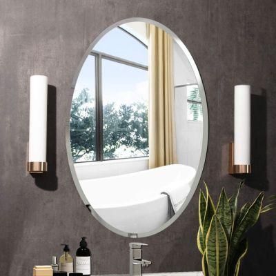 Oval Beveled Polished Frameless Wall Mounting Vanity Cosmetic Make up Dressing Mirror for Bathroom &amp; Bedroom