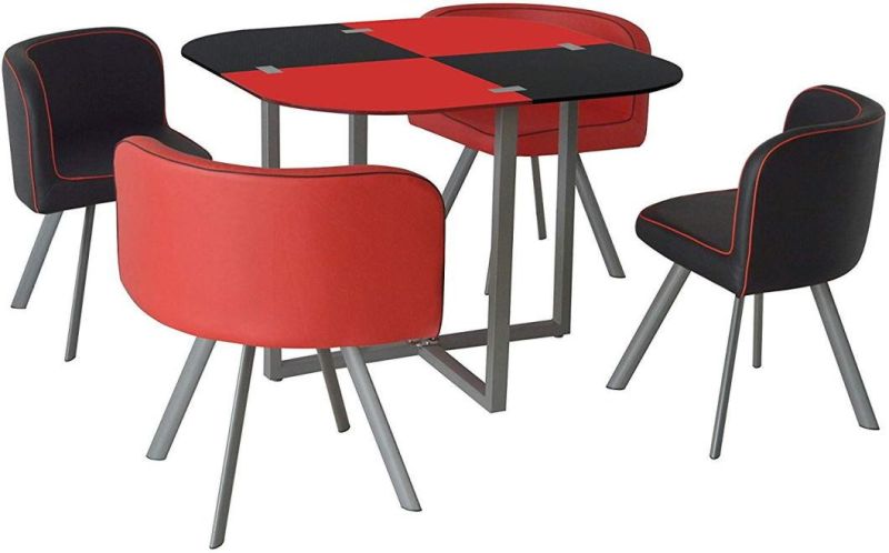 Modern Italian Minimalist Wholesale Furniture Tempered Glass Top Dining Table for Home Restaurant Furniture Set