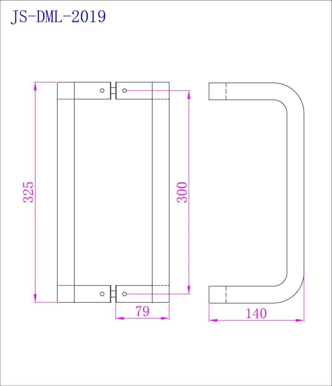 H Shape Fashion Style Simple Design Stainless Steel Handle for Glass Door Tempered Handle Curved Style Handle Cc300