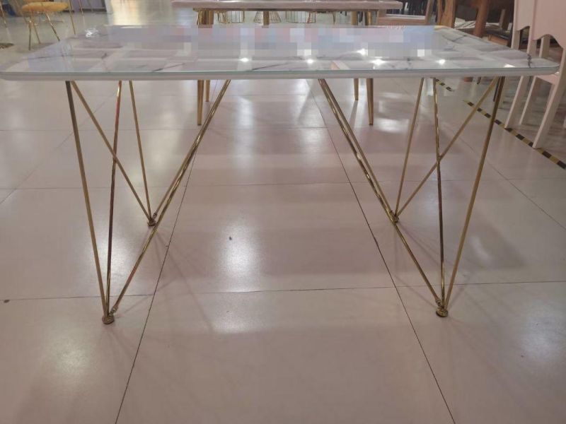 Glass Material Multi-Style Top Texture Dining Tables